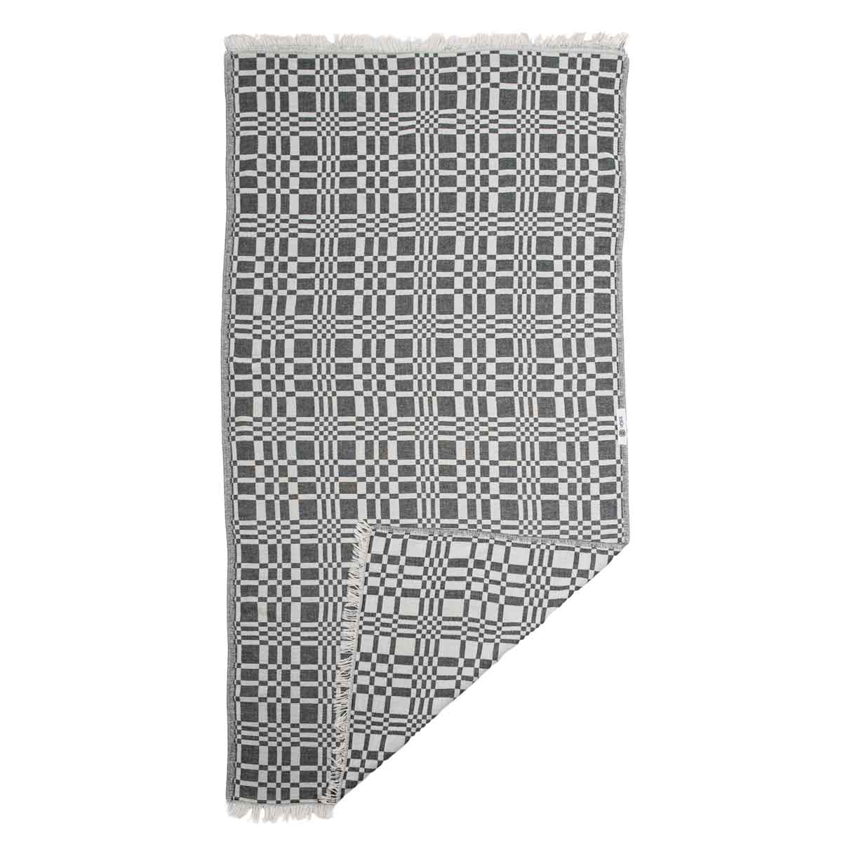 Handklæði Skák - svart - 90x170 cm