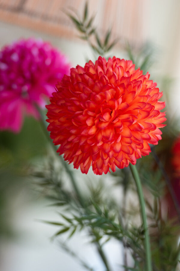 Chrysantheum appelsínugulur - gervi