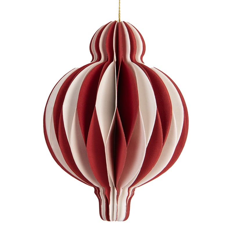 Jólatrésskraut - pappakúla rauð & hvít