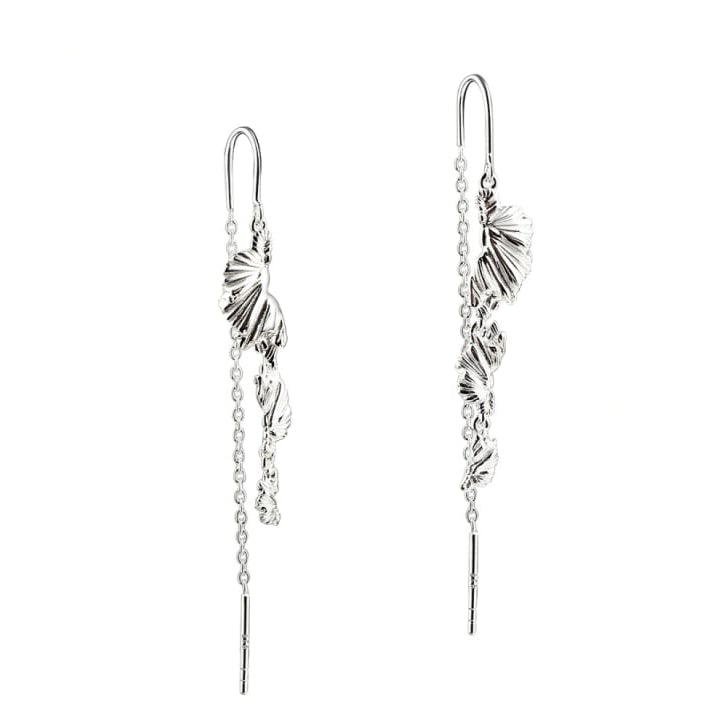 Koi eyrnalokkar þræddir - silfur