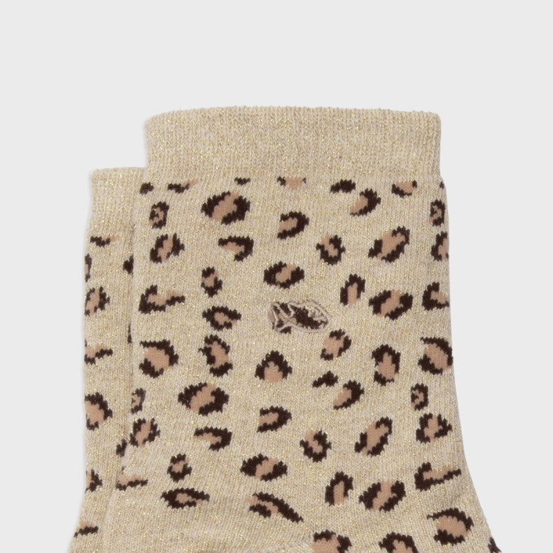 Leopard sokkar - beige
