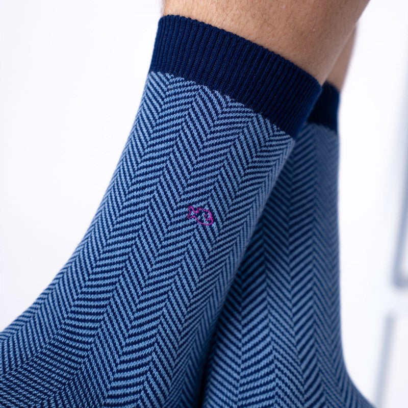 Herringbone sokkar - Sea mist