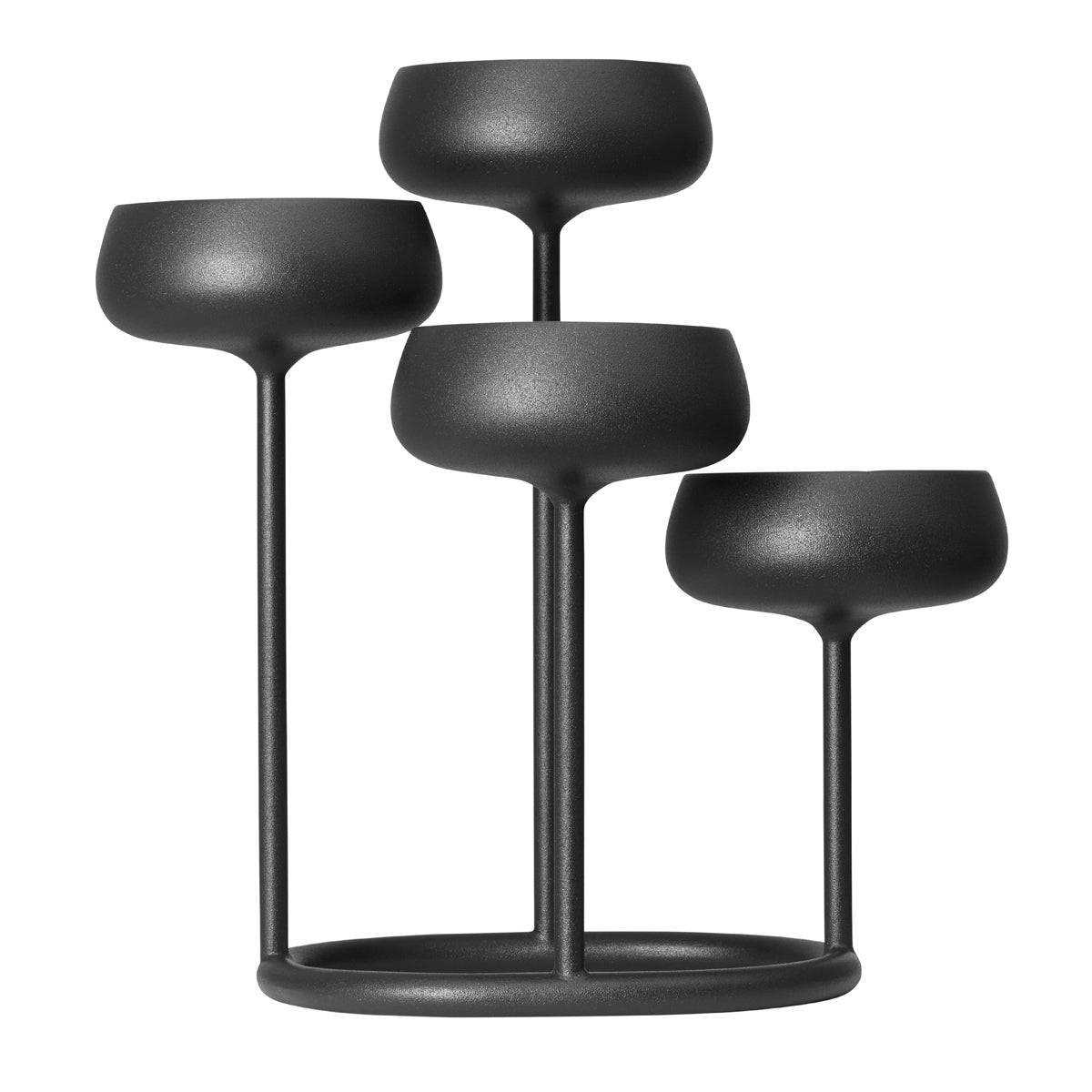 Nappula kertastjaki fjögurra arma - dökkgrár