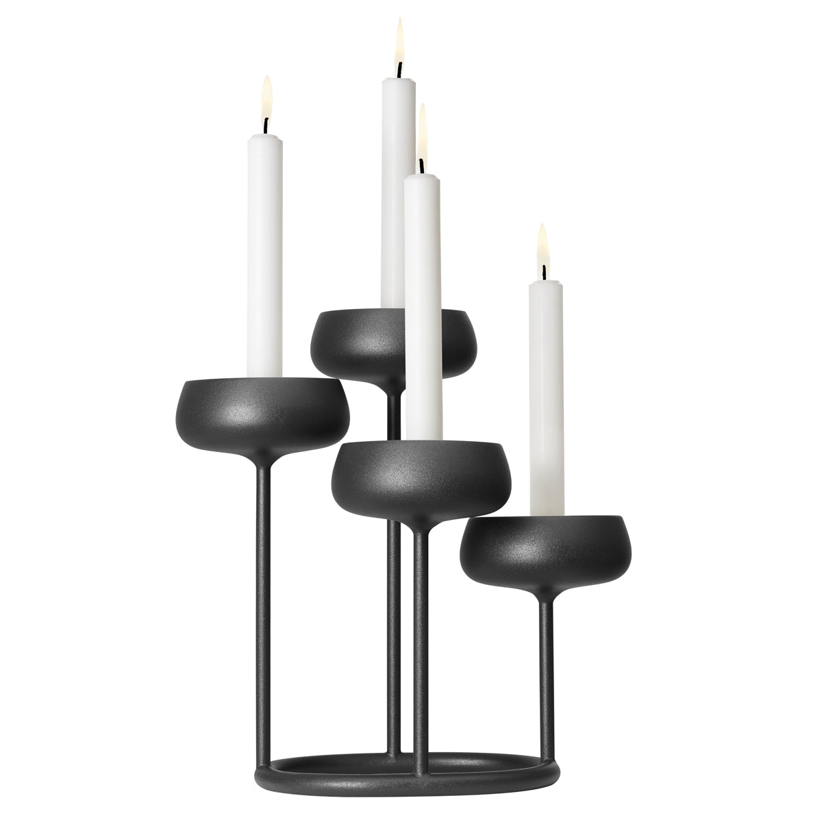 Nappula kertastjaki fjögurra arma - dökkgrár