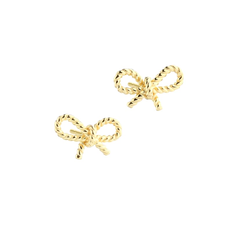 Rope bow eyrnalokkar - gullhúðaðir