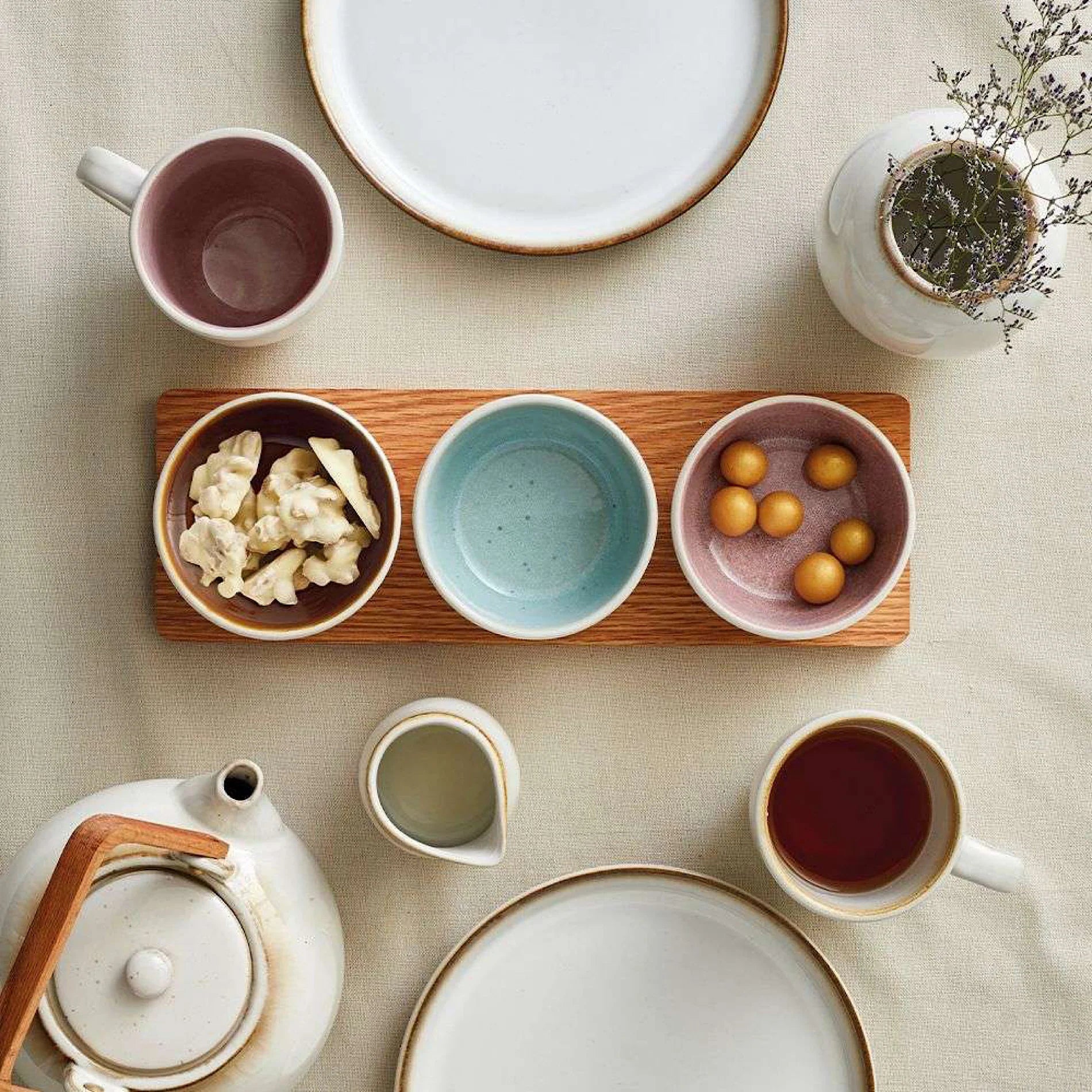 Gastro skálasett á bakka - cream