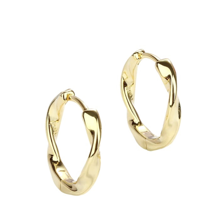 Twirl hringir stórir - gullhúðaðir