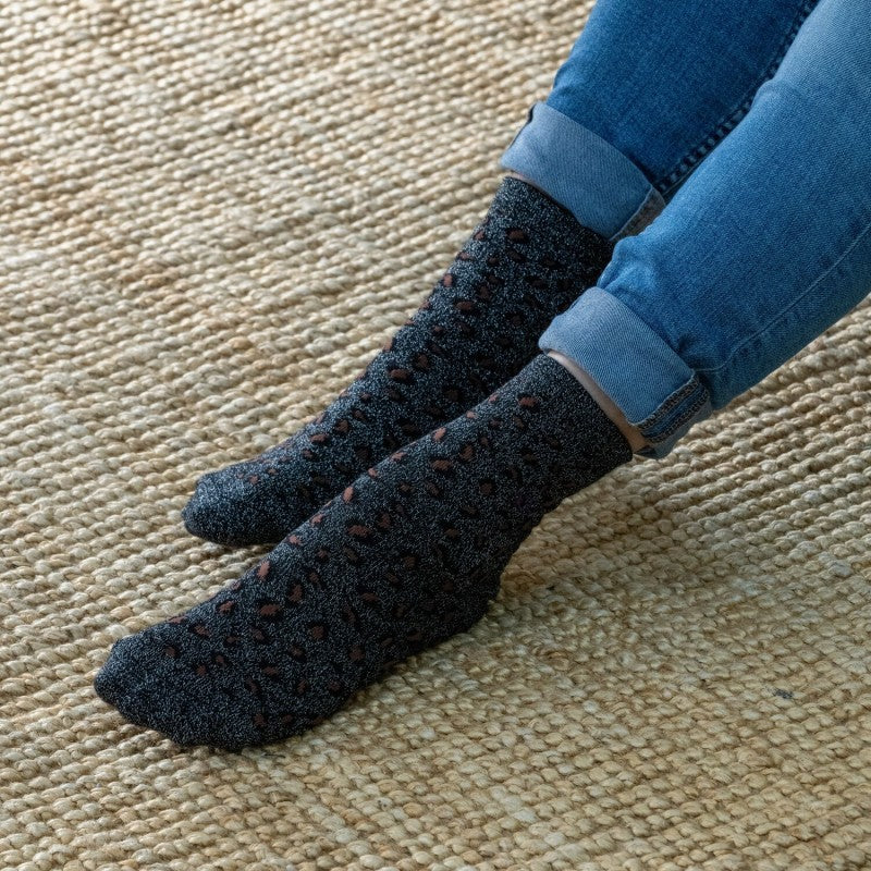 Leopard sokkar - svartir