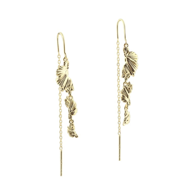 Koi eyrnalokkar þræddir - gullhúðaðir