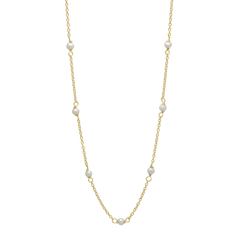 Pearly hálsmen - gullhúðað