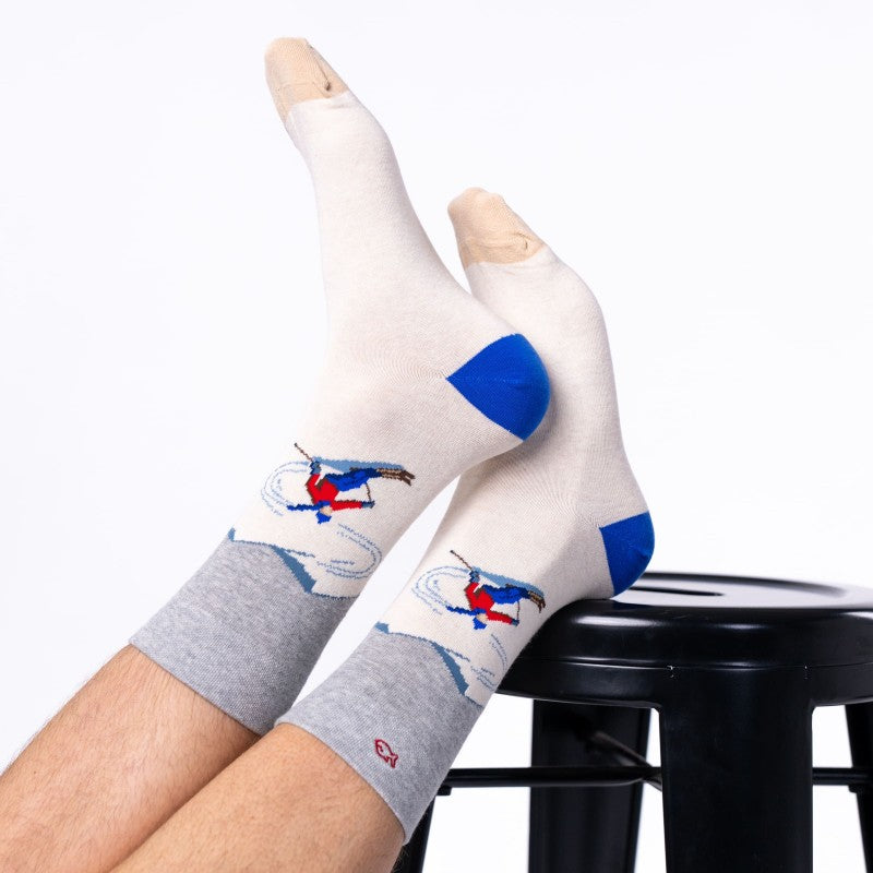 Mynstraðir sokkar - skíði