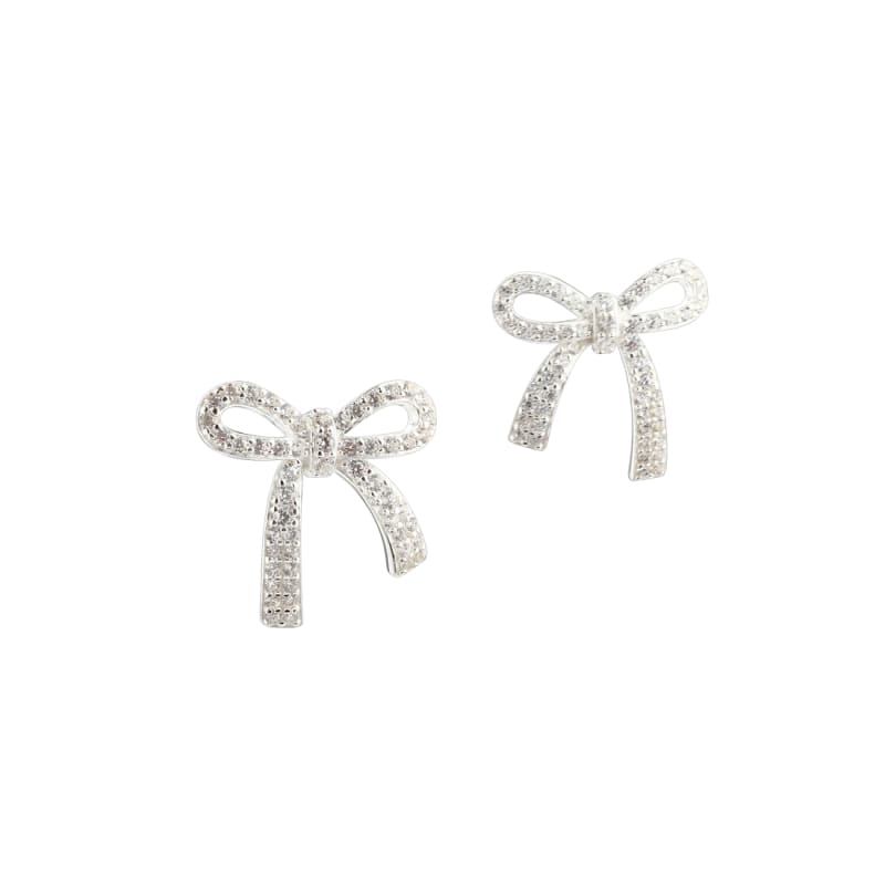 Elegant bow eyrnalokkar - silfur