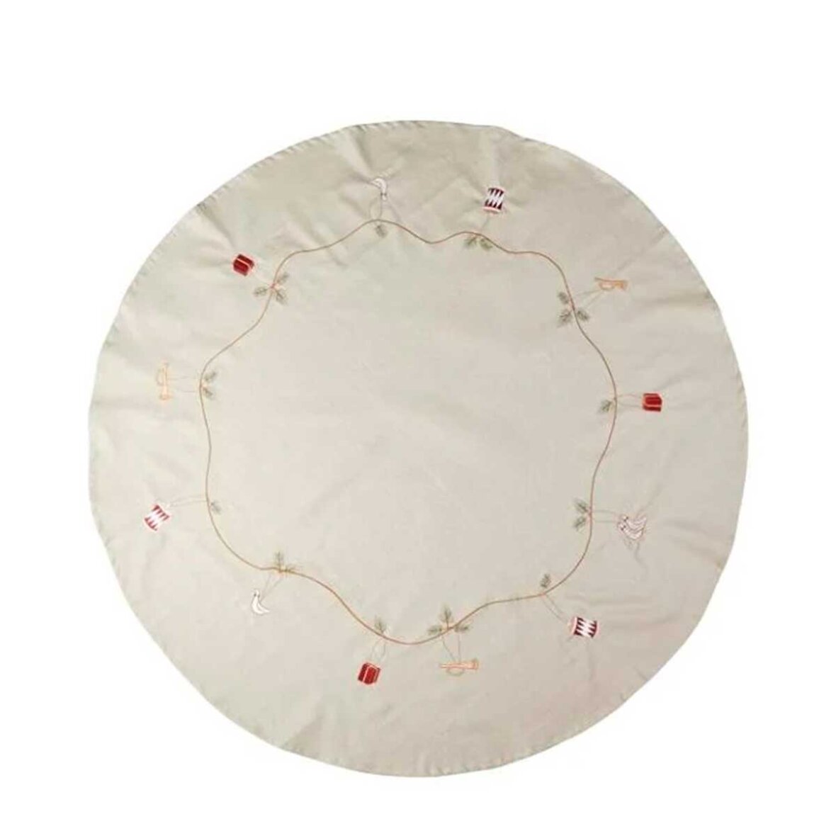 Jólatrésdúkur útsaumaður