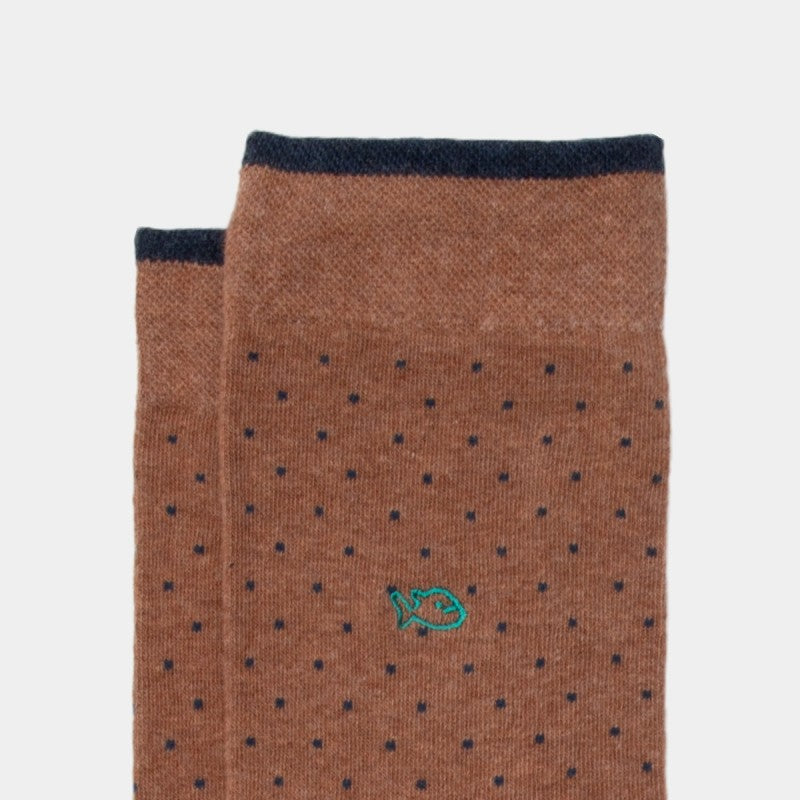 Doppóttir sokkar - brúnir