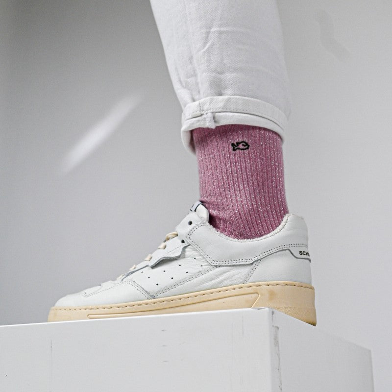 Vintage glimmer sokkar - ljósbleikir