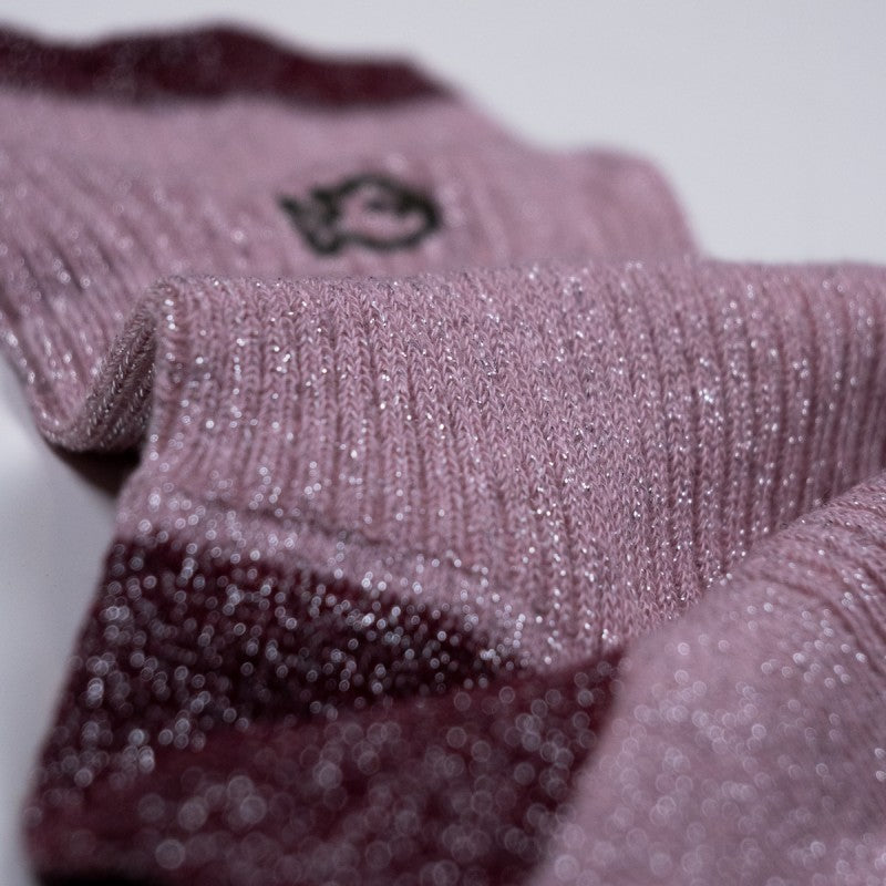 Vintage glimmer sokkar - ljósbleikir