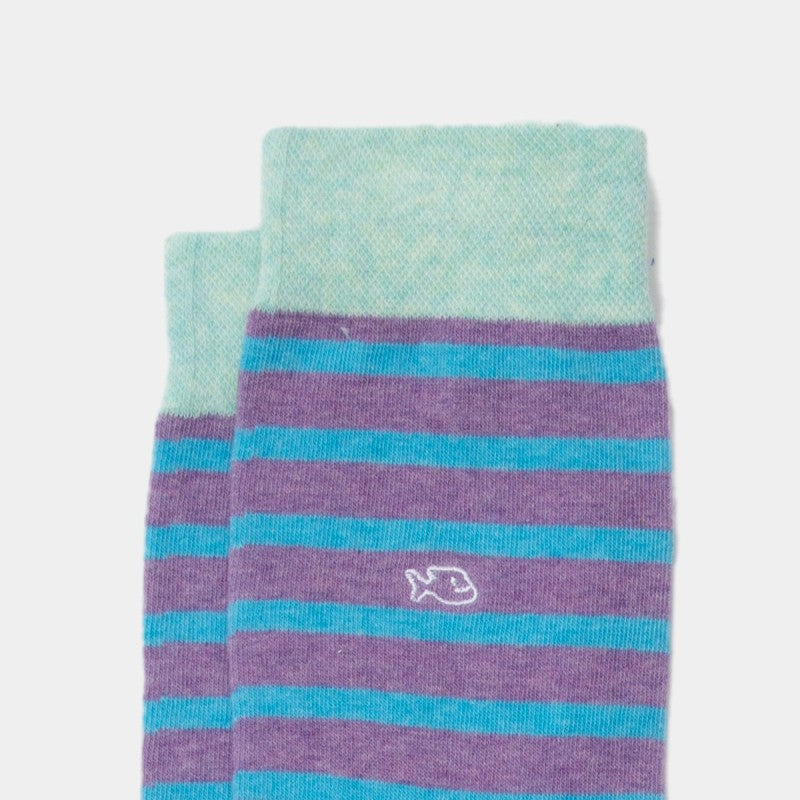 Röndóttir sokkar - fjólubláir og bláir