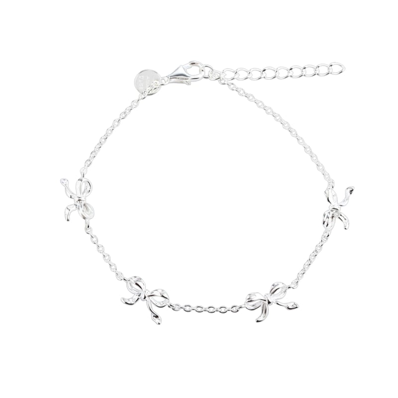 Curve bow armband - silfur