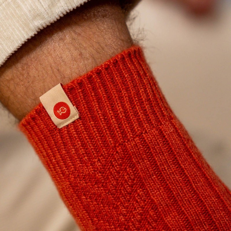 Sokkar ullarblanda - terracotta